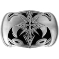 Cross with Wings Oversized Belt Buckle